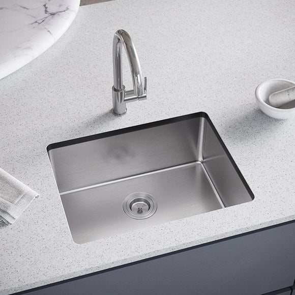Single Bowl stainless under-mount sink -600 cabinet - Imperial Glass and Timber