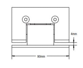 Wall to Glass Offset Shower Screen Hinge Brushed Brass - 0