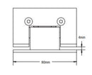 Wall to Glass Offset Shower Screen Hinge Chrome-2