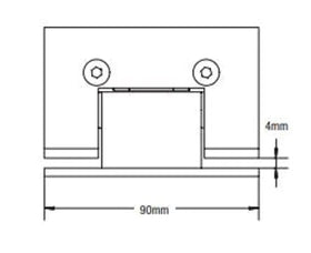 Wall to Glass Offset Shower Screen Hinge Chrome - 0