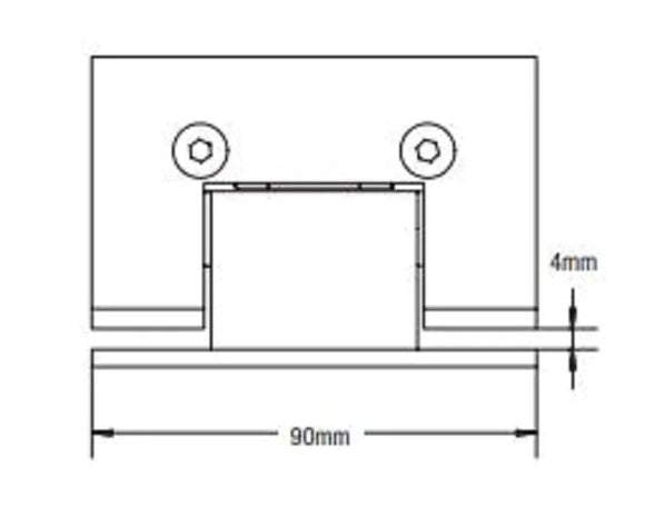 Wall to Glass Offset Shower Screen Hinge Chrome