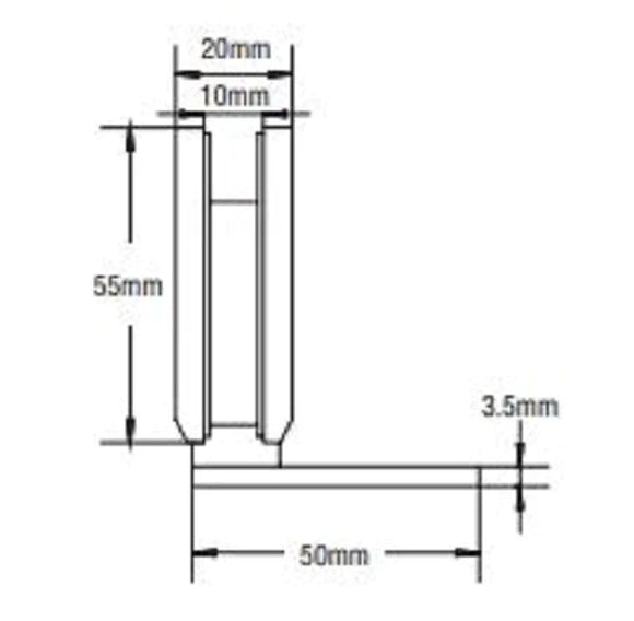 Wall to Glass Offset Shower Screen Hinge Chrome