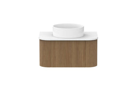 Prime Oak Curved Wall Hung Vanity - 0